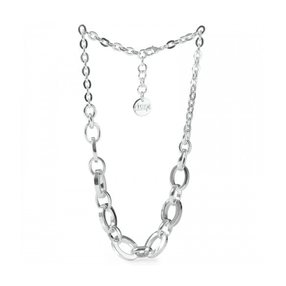 UNOAERRE 1940 – Collana catena forzatina ovale argentata 47 cm su sfondo neutro – Cicco Gioielleria
