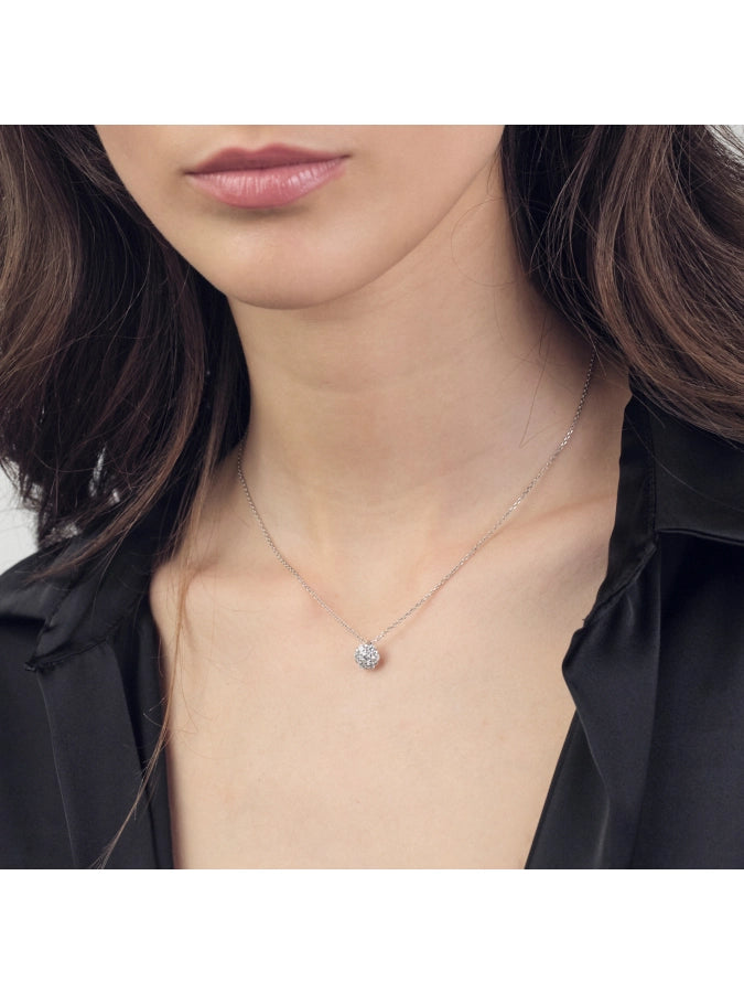 Collana Argento 925 con Fiore di Zirconi – Indossato – UNOAERRE da CICCO Gioielleria