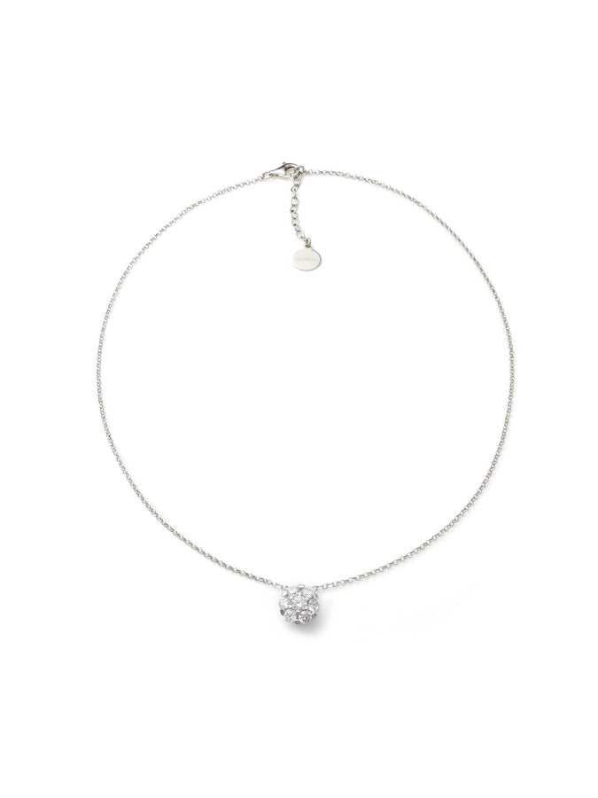 Collana Argento 925 con Fiore di Zirconi – Vista Frontale – UNOAERRE da CICCO Gioielleria