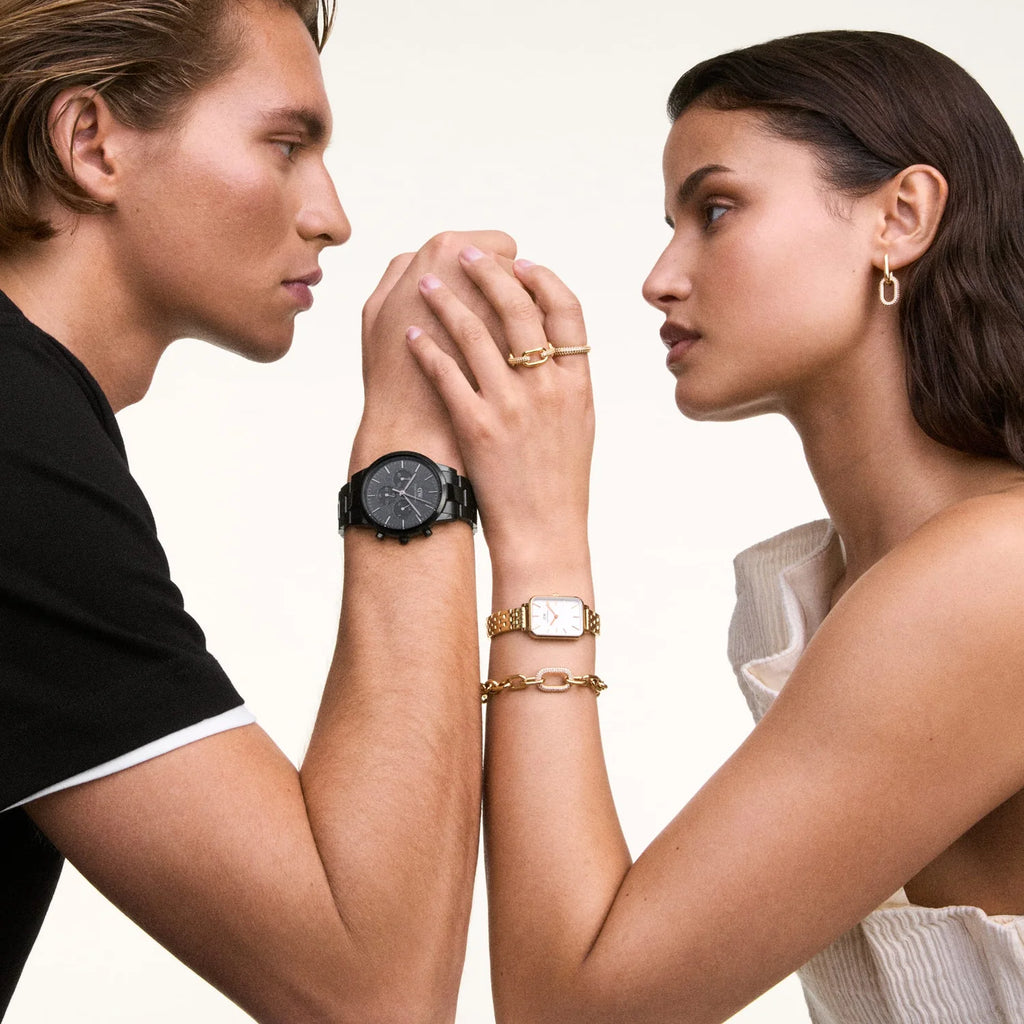 Orologio Daniel Wellington Iconic Chronograph Link Onyx Black DW00100642 Indossato | CICCO Gioielleria

