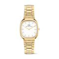 Daniel Wellington Cort DW00100985 – Orologio uomo cuscino white gold bracciale H-link su sfondo neutro