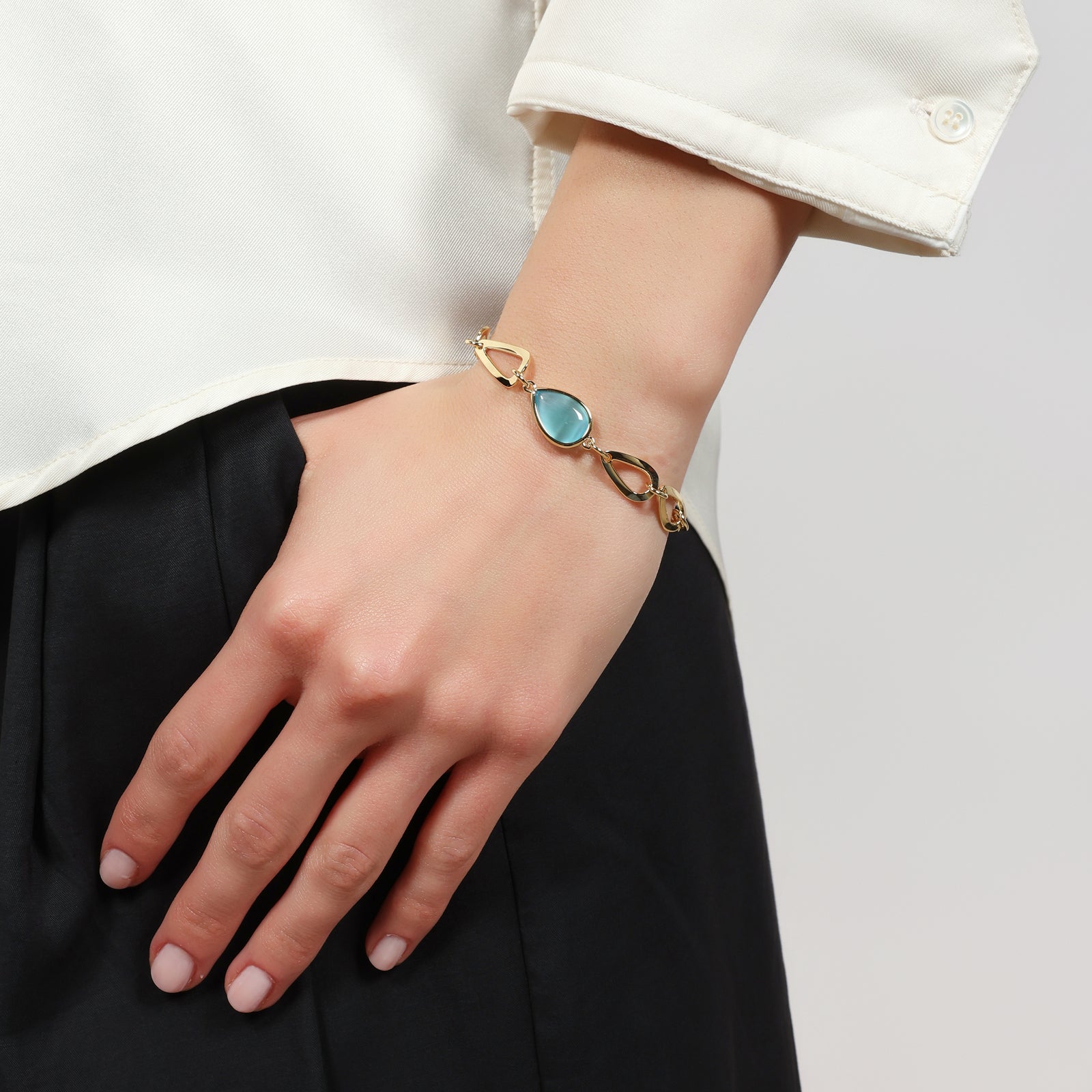 UNOAERRE - 2825 Bracciale Joya goccia azzurra