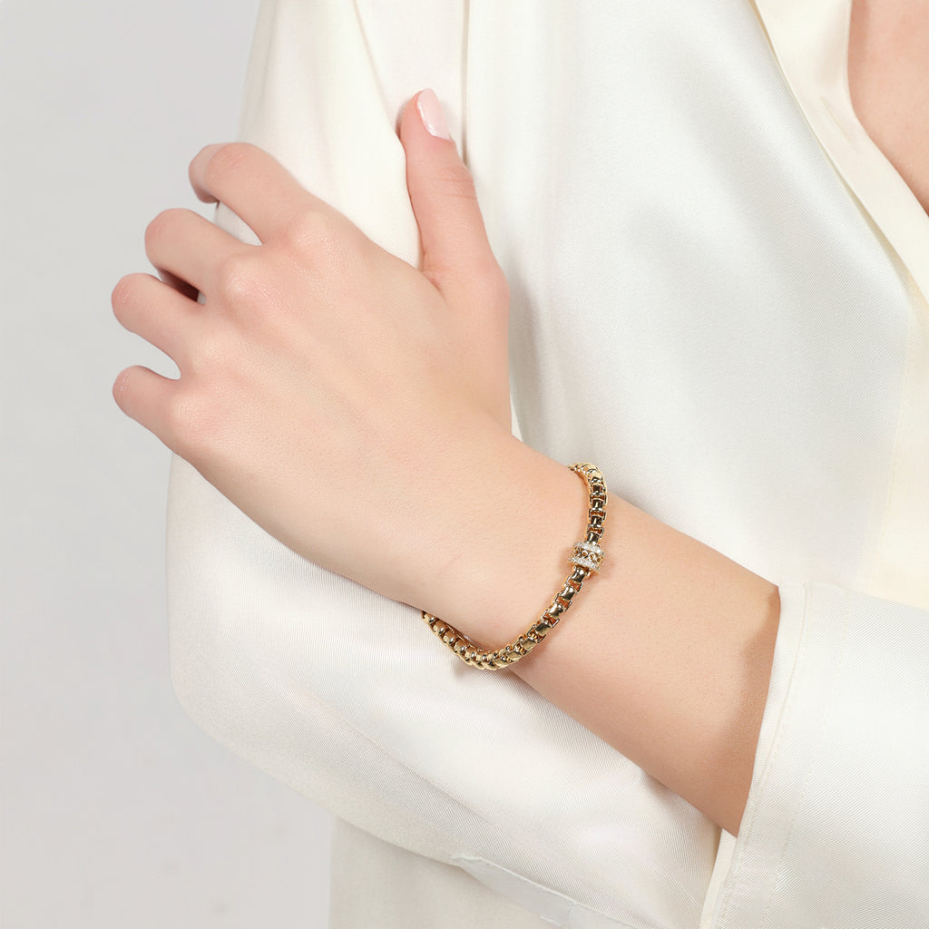 Bracciale Veneziana Dorato UNOAERRE - dettaglio maglia veneziana dorata - CICCO Gioielleria