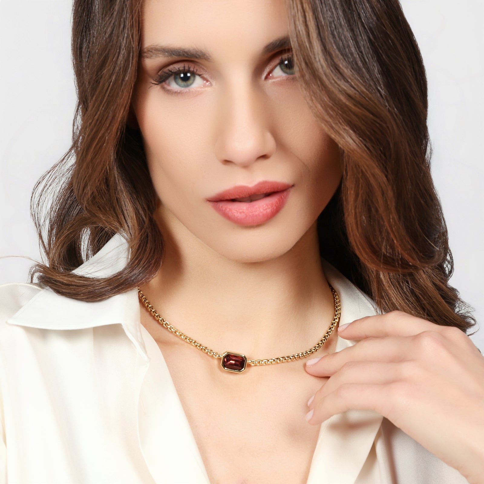 UNOAERRE - 2830 Collana Joya cristallo marrone