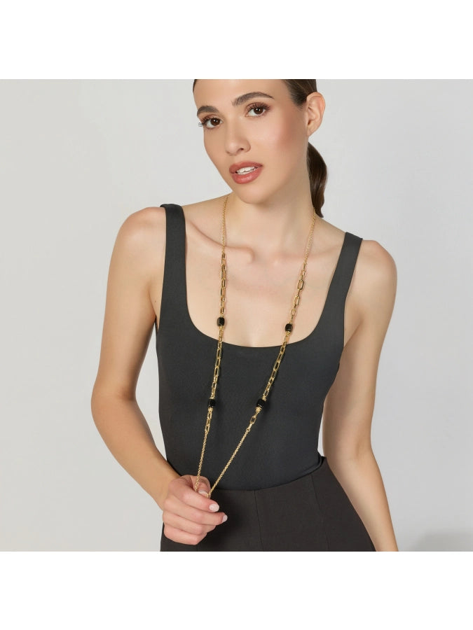 Collana UNOAERRE Joya con onice indossata a doppio giro, idea regalo da CICCO Gioielleria
