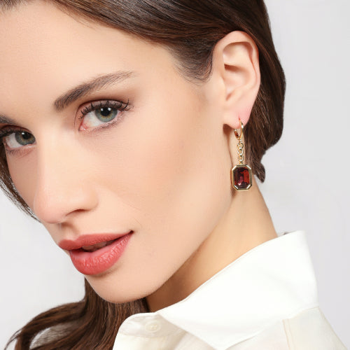 UNOAERRE - 2837 Orecchini Joya cristallo marrone