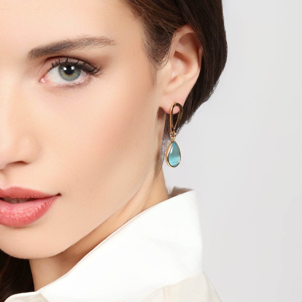 UNOAERRE - 2841 Orecchini Joya goccia azzurra