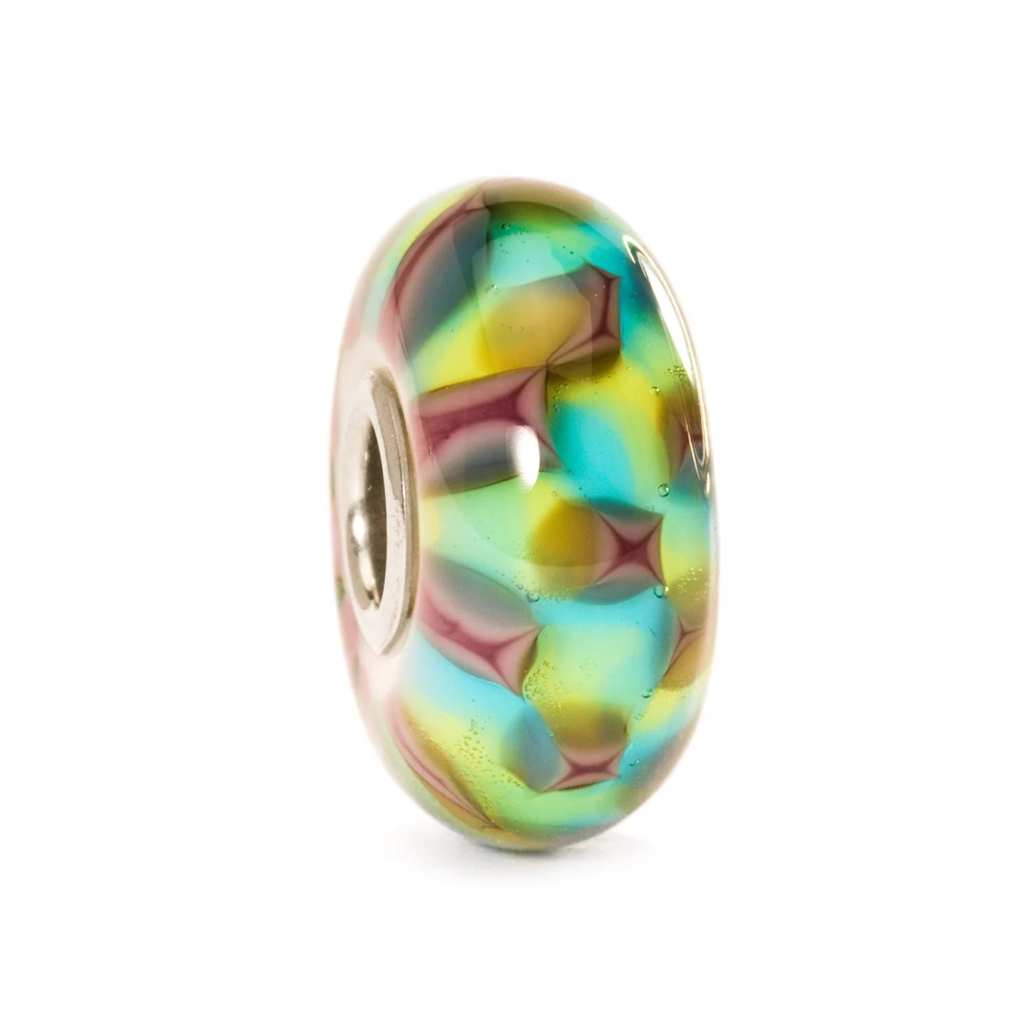 Trollbeads Scacchi Viola Turchese TGLBE-10242 – Charm in vetro – Trollbeads da Cicco Gioielleria