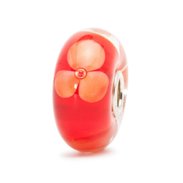 Trollbeads Fiori di Pesco TGLBE-10139 – Bead in vetro soffiato edizione ritirata da Cicco Gioielleria
