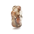 Trollbeads TGLBE-10160 Fossili – Bead in vetro di Murano fumé con noduli in rilievo – Collezione Museo