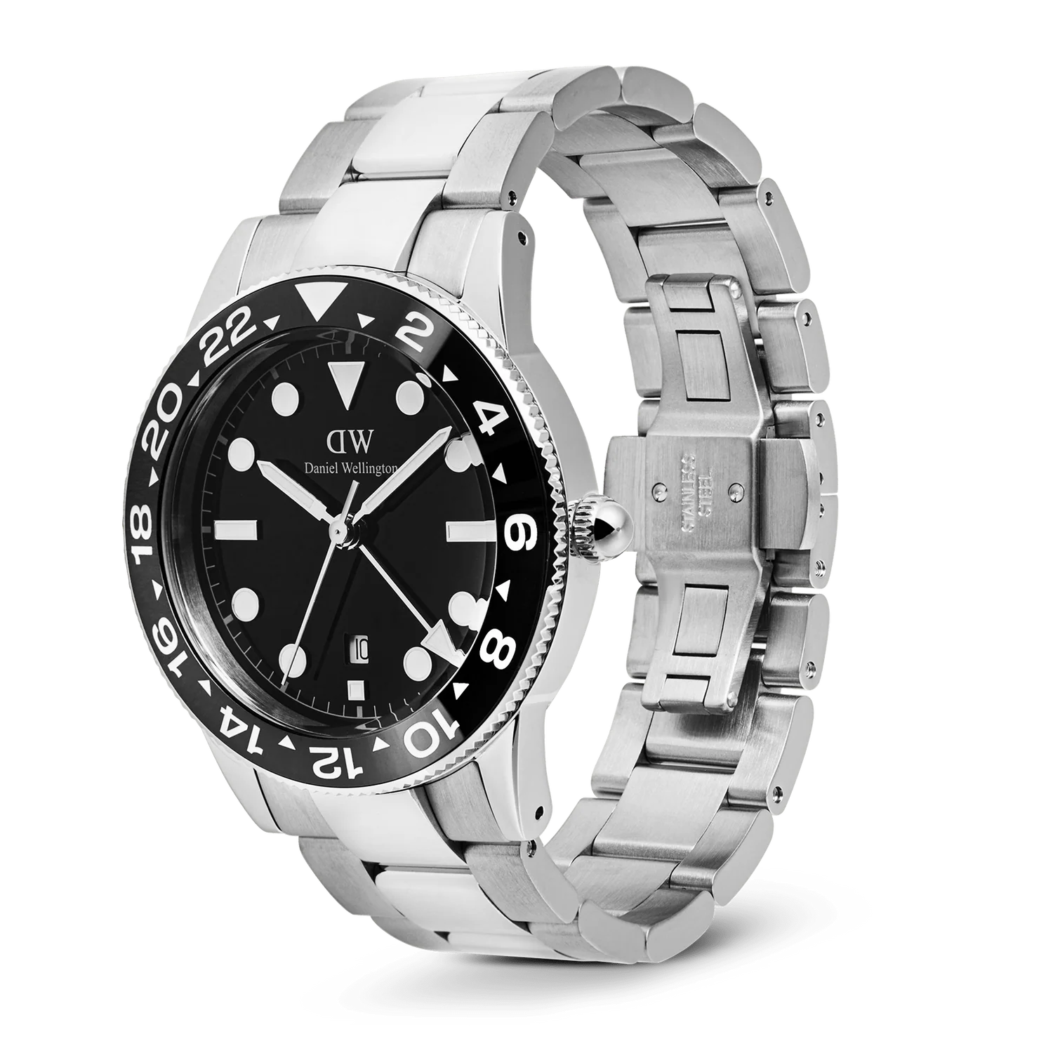 DW00100920 - Iconic GMT Link Black Green Ceramic Bezel Silver