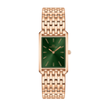 Daniel Wellington Bound 9-Link Emerald Sunray Rose Gold – Vista frontale su sfondo bianco – Orologio donna DW00100704