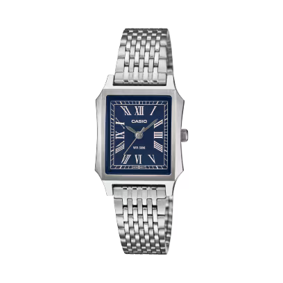 Casio Vintage LTP-B190D-2BVEF – Orologio donna quadrato acciaio con quadrante blu e bracciale maglia da CICCO Gioielleria

