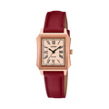 Casio Vintage LTP-B190RGL-4BVER – Orologio donna quadrato rose gold con cinturino pelle bordeaux da CICCO Gioielleria