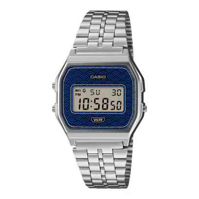 Casio Vintage A159WEVJ-2ER – Orologio digitale Made in Japan con quadrante seigaiha e finitura a deposizione di vapore