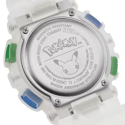Casio G-SHOCK × Pokémon GA-110PKM-7AER – Fondello inciso con logo speciale Pokémon 30° anniversario – Cicco Gioielleria