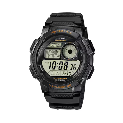Casio AE-1000W-1AVEF orologio digitale con ora mondiale e mappa del mondo da CICCO Gioielleria