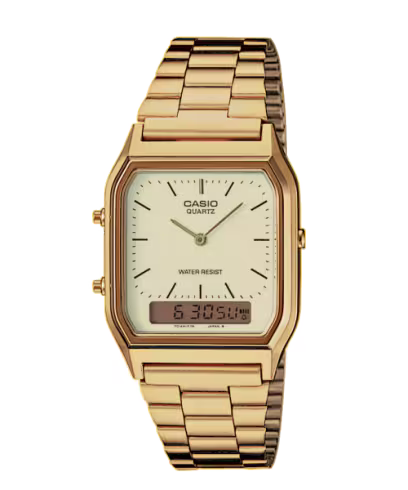 Casio Vintage AQ-230GA-9DM – orologio analogico-digitale total gold stile anni '80