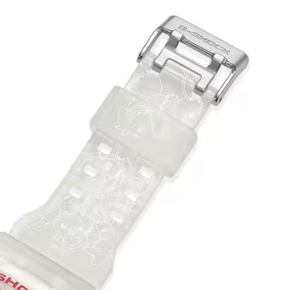 Casio G-SHOCK × Pokémon GA-110PKM-7AER – Dettaglio cinturino con 30 Pokémon stampati, da Kanto a Paldea – Cicco Gioielleria