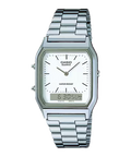 Casio Vintage AQ-230A-7DM – orologio analogico-digitale con cinturino in acciaio inox a contrasto