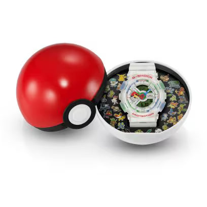 Casio G-SHOCK × Pokémon GA-110PKM-7AER – Confezione esclusiva a forma di Poké Ball – Edizione 30° anniversario Pokémon