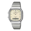 Casio Vintage AQ-240E-7AER orologio ana-digi cassa argentata quadrante bianco opaco