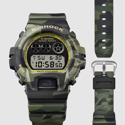 Casio G-SHOCK DW-6900CMG-3AER – Dettaglio lunetta con stampa MAP camouflage G-SHOCK – Cicco Gioielleria