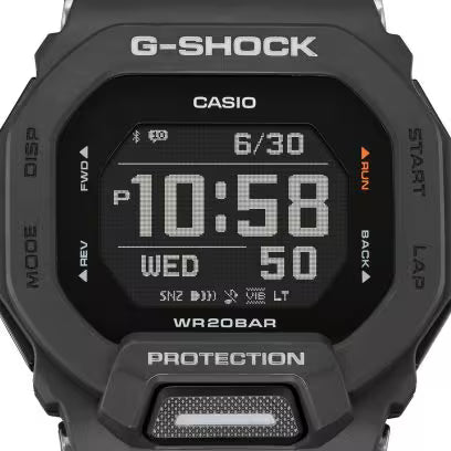 Casio G-Shock GBD-200-1 orologio running Bluetooth step counter - vista frontale