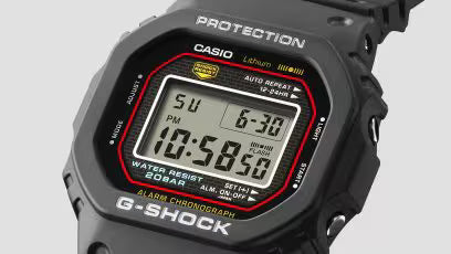 Orologio Casio G-Shock DW-5000R-1A – Dettaglio quadrante digitale – Cicco Gioielleria