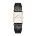 Daniel Wellington Bound Black Crocodile Rose Gold – Vista frontale su sfondo bianco – Orologio donna DW00100693