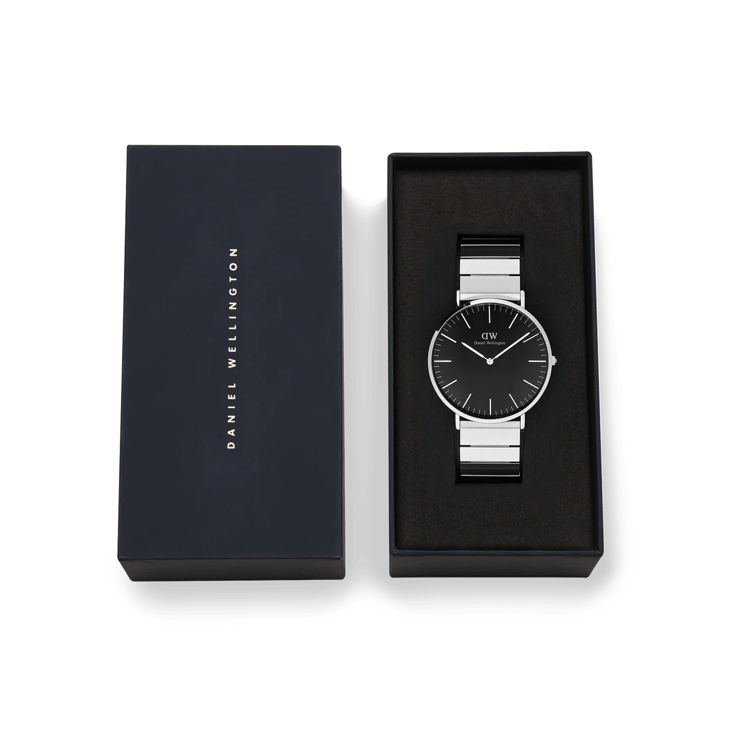 DW00100774 - Classic Piano Link Onyx Silver -