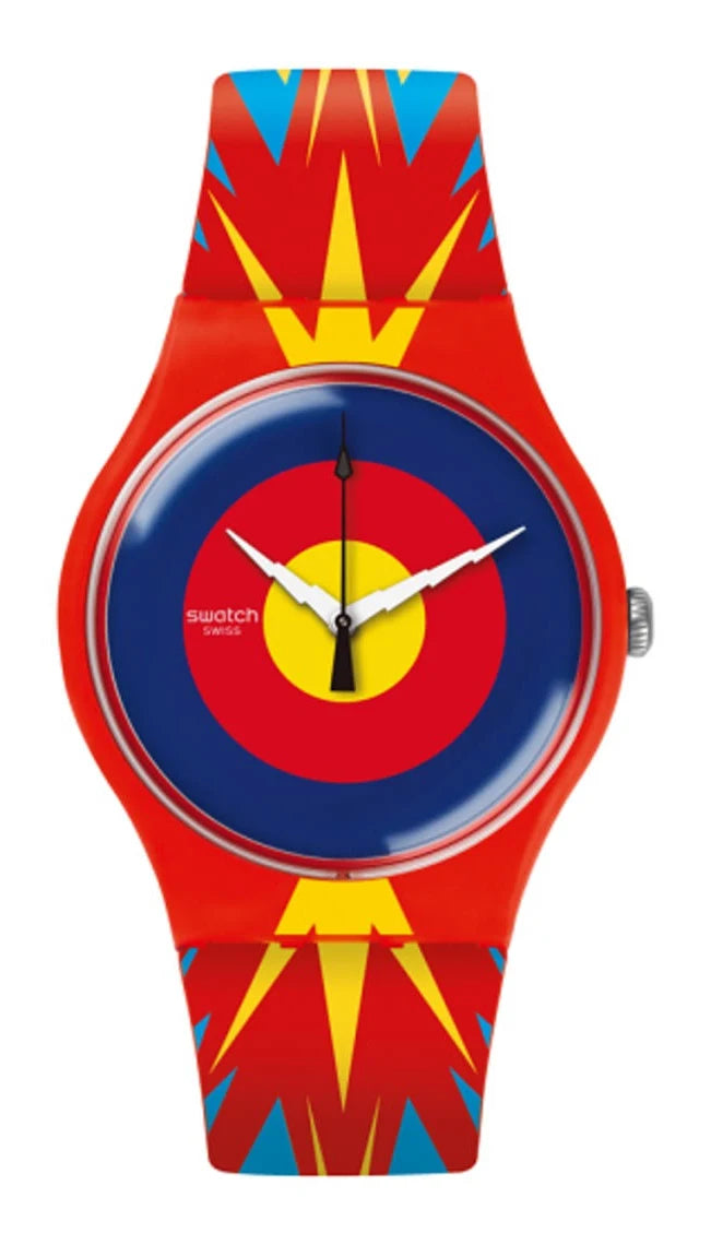 Swatch SUOZ220S JOVA Time – Dettaglio cinturino silicone multicolore – CICCO Gioielleria