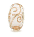 Trollbeads Complicità TGLBE-20110 – Bead in vetro bianco latte con spirali dorate da CICCO Gioielleria
