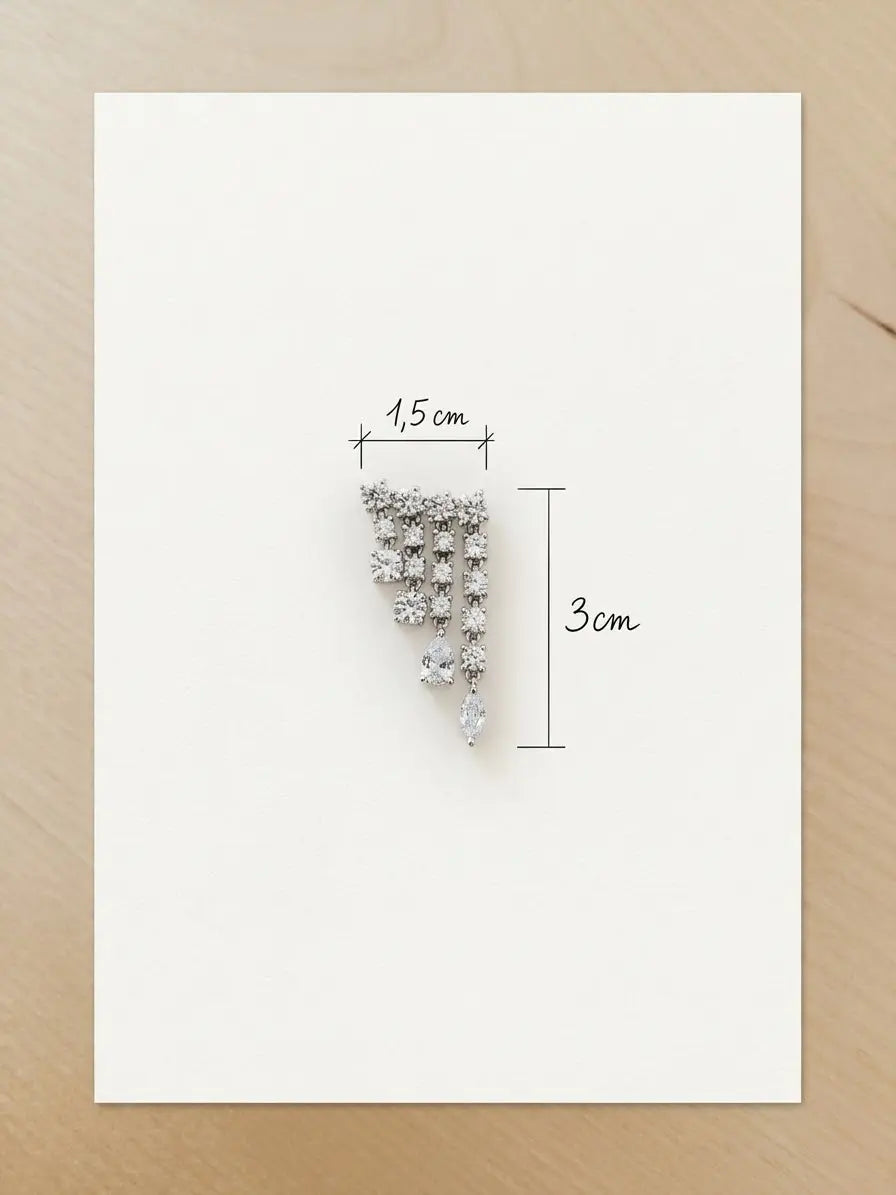 Misure degli orecchini pendenti OR0144: lunghezza 3 cm e larghezza 1,5 cm, CICCO Gioielleria.