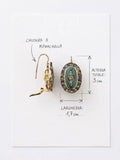Misure degli orecchini OR0162 in argento 925 con smalto verde e zirconi fumé: altezza totale 3 cm e larghezza 1,7 cm, CICCO Gioielleria.