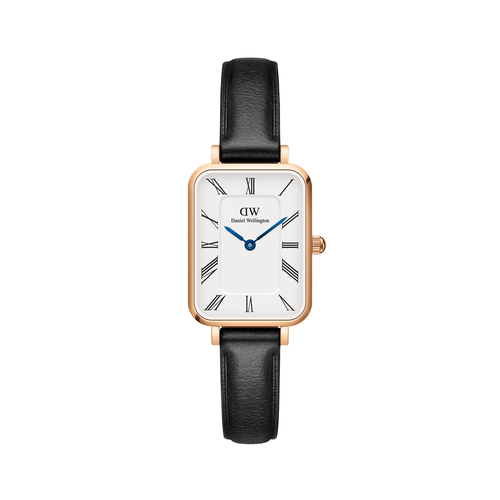 DW00100689 -Quadro Roman Numerals Sheffield Rose Gold