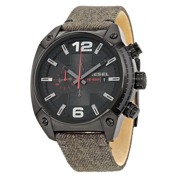 Diesel Overflow DZ4373 – Vista frontale – Cronografo uomo nero gunmetal da Cicco Gioielleria