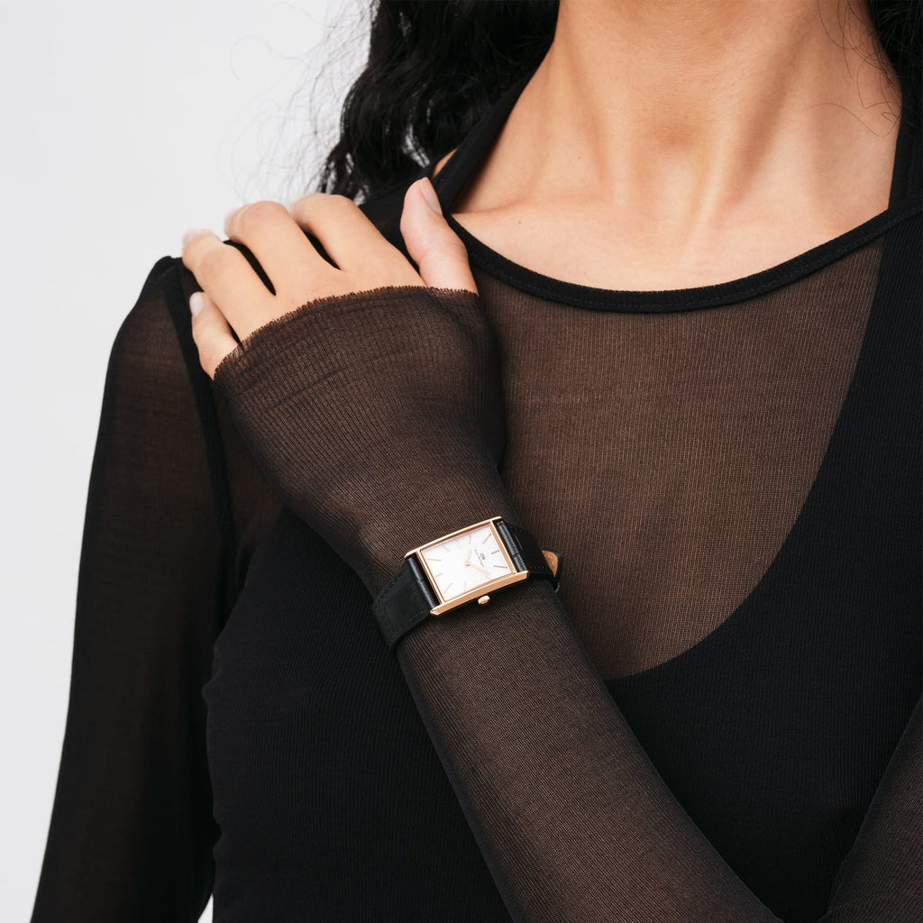 Daniel Wellington Bound Black Crocodile Rose Gold – Indossato – Orologio donna DW00100693