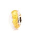 Trollbeads Chakra Corona TGLBE-20045 – Perla in vetro di Murano bianco e oro 22kt con argento 925