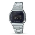 Casio Vintage A168WEM-1EF – orologio digitale in acciaio con finitura a specchio, cronometro e retroilluminazione LED