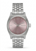 Nixon Medium Time Teller A1130-2878 | Orologio Donna Argento/Rosa Quadrante Analogico 31mm Vista frontale | Gioielleria CICCO
