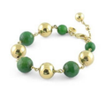 Bracciale UNOAERRE 1588 – Sfere alternate in bronzo dorato e agata verde – CICCO Gioielleria