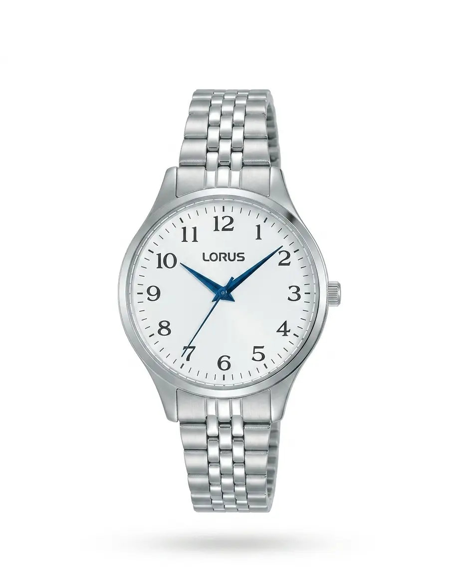 Orologio Lorus Donna RG217PX9 – Quadrante bianco con lancette blu e cassa acciaio ultra-sottile – Cicco Gioielleria