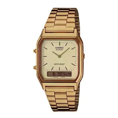 Casio Vintage AQ-230GA-9DM – orologio analogico-digitale total gold stile anni '80