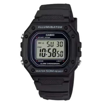 Casio Vintage W-218H-1AVEF – orologio digitale sport con cronometro e retroilluminazione LED, impermeabile 5 bar