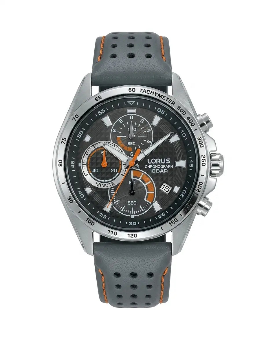 Orologio Lorus Sport RM361HX9 – Cronografo uomo acciaio cinturino pelle grigia – Cicco Gioielleria