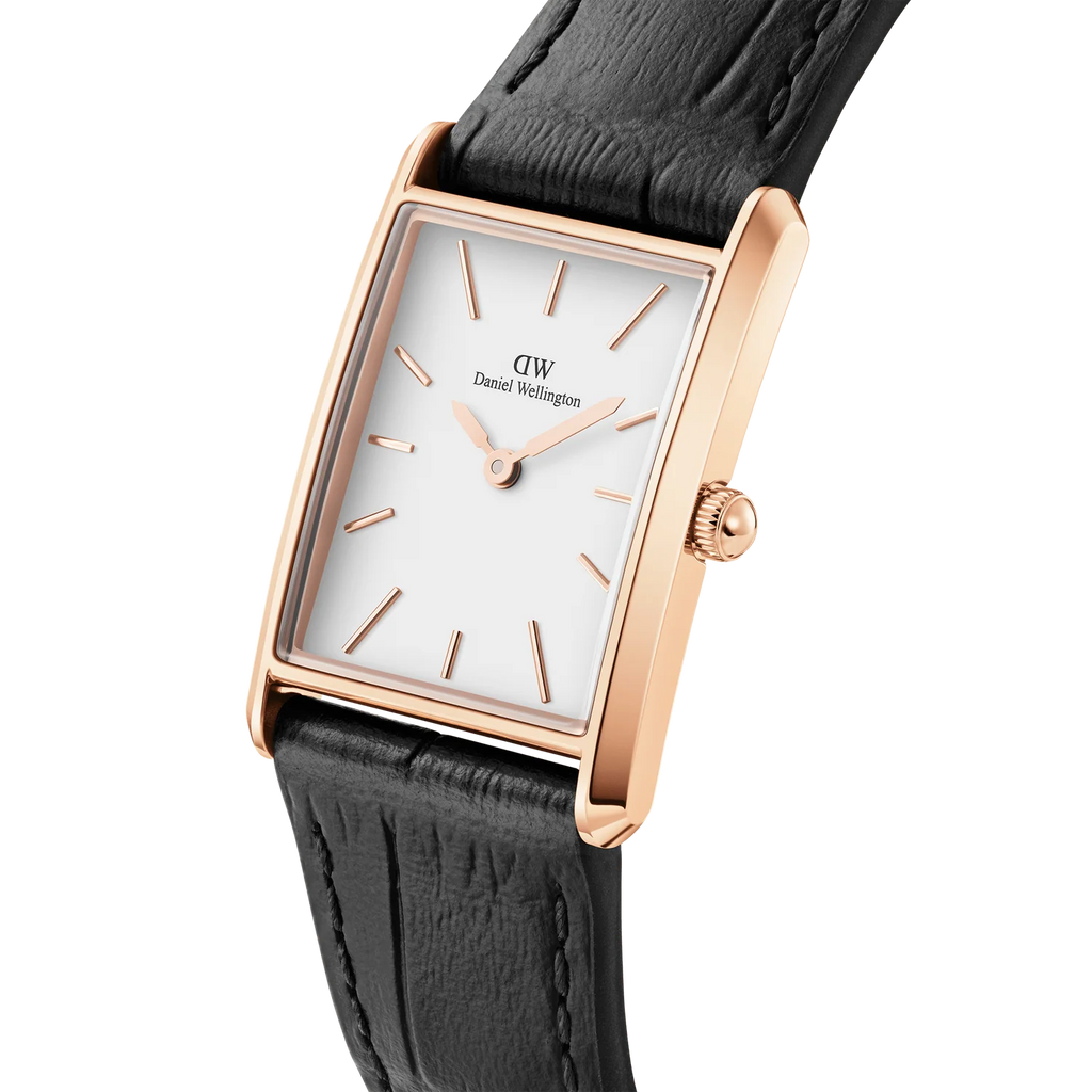 Daniel Wellington Bound Black Crocodile Rose Gold – Dettaglio cinturino – Orologio donna DW00100693