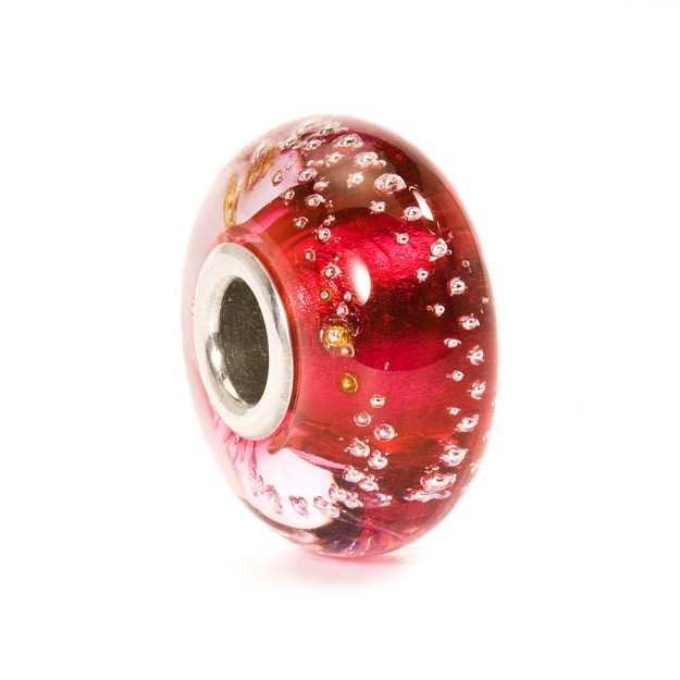 Trollbeads Tracce d'Argento Rosa TGLBE-10240 – Charm in vetro – Trollbeads da Cicco Gioielleria
