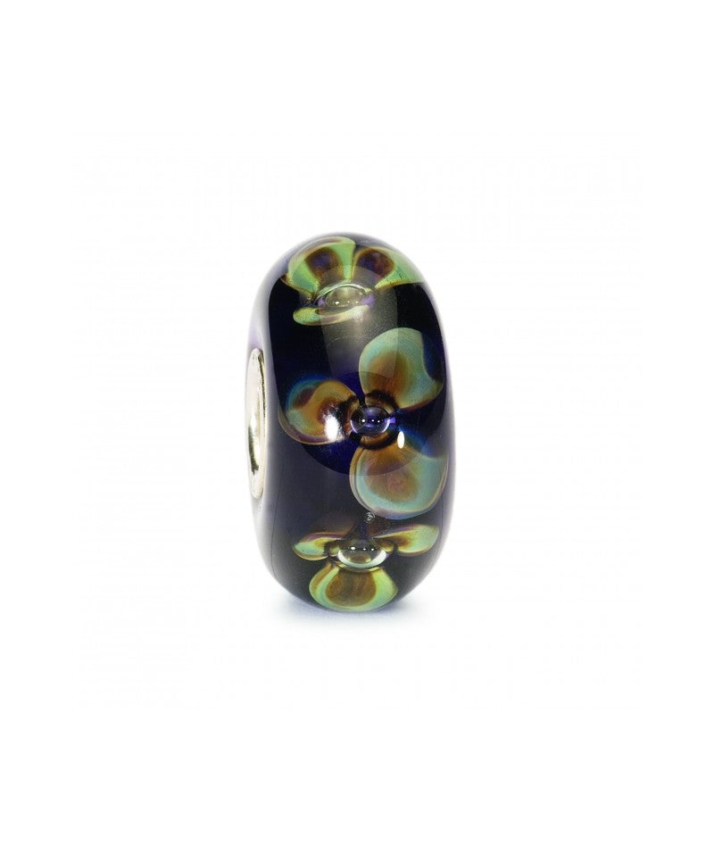 Trollbeads Fiore Indaco TGLBE-10078 – Perla in vetro di Murano e argento 925 fuori produzione | Cicco Gioielleria