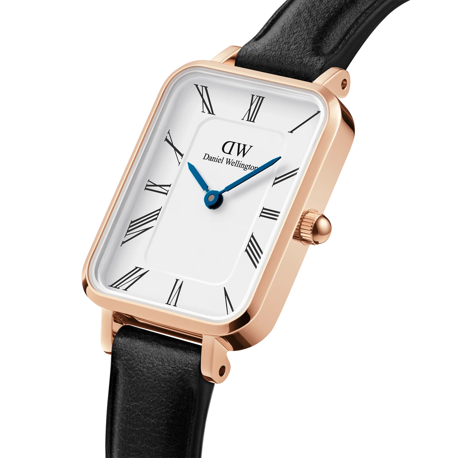 DW00100689 -Quadro Roman Numerals Sheffield Rose Gold